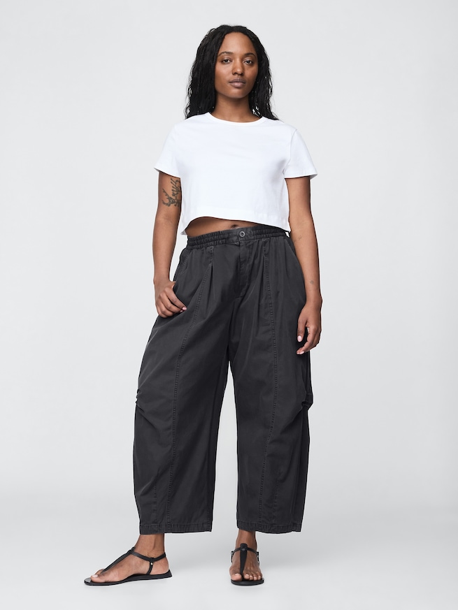 Gap公式オンラインストア | ミッドライズ ツイル バレルパンツ 