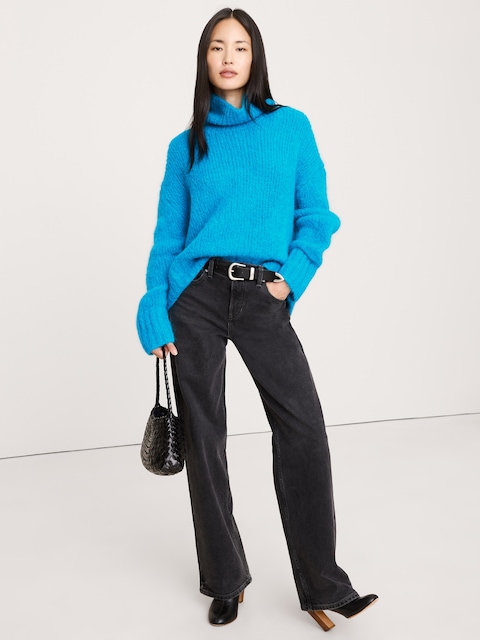 Italian Alpaca-Blend Funnel-Neck Sweater