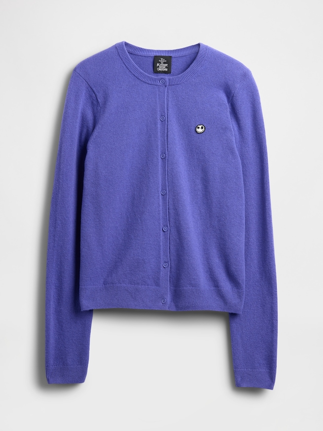 ナイトメアー・ビフォア・クリスマス CashSoft カシミヤタッチ スカル カーディガン-5