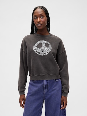 Gap × ディズニー ティム・バートン ナイトメアー・ビフォア・クリスマス ヘビーウェイト スカル スウェットシャツ Gap × ディズニー ティム・バートン ナイトメアー・ビフォア・クリスマス ヘビーウェイト スカル スウェットシャツ