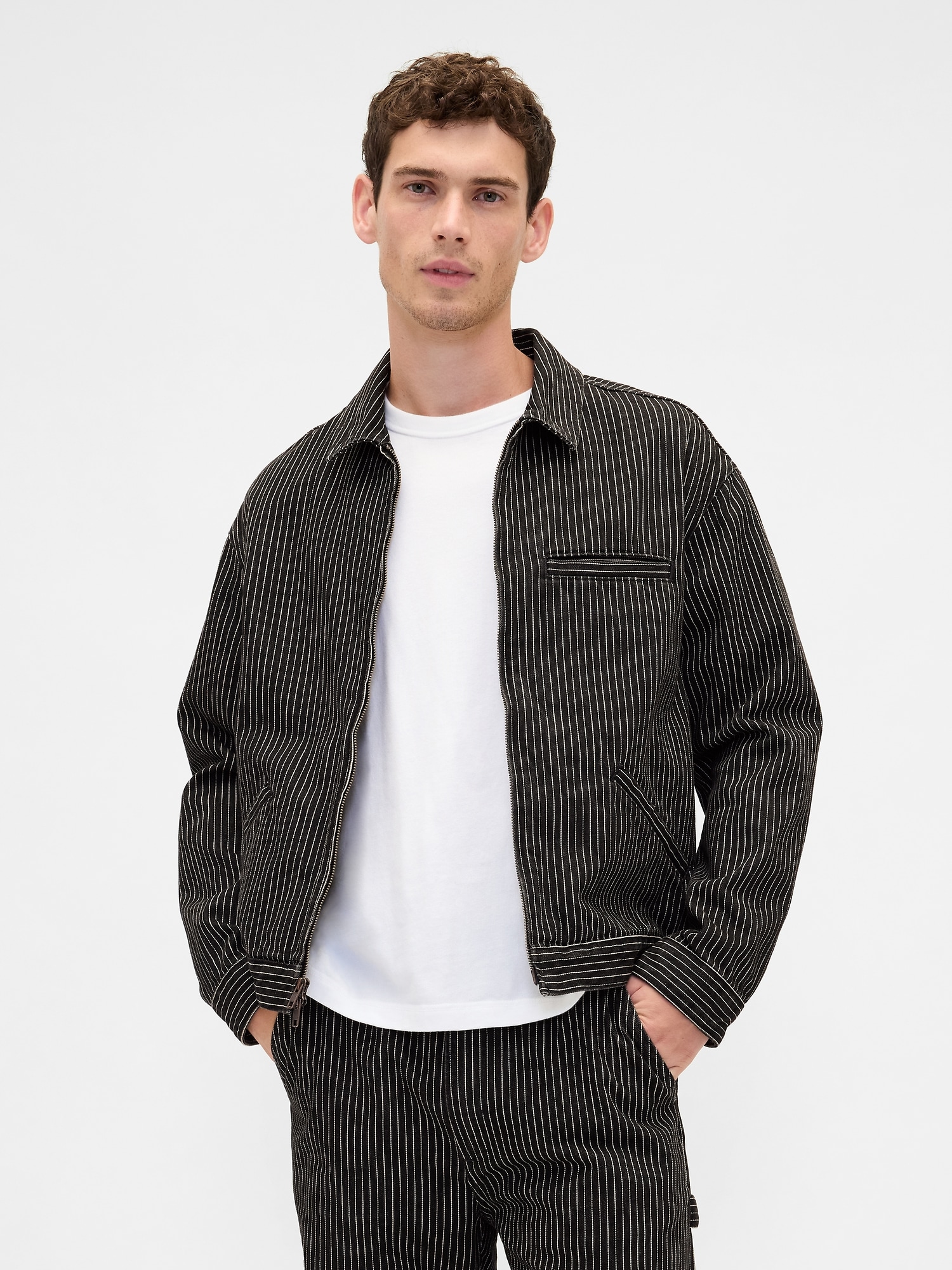 Gap ナイトメアー・ビフォア・クリスマス ストライプ デニムジャケット Gap ナイトメアー・ビフォア・クリスマス ストライプ デニムジャケット