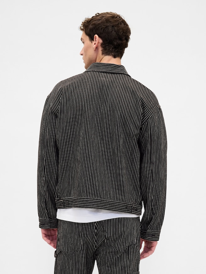 ナイトメアー・ビフォア・クリスマス ストライプ デニムジャケット-2