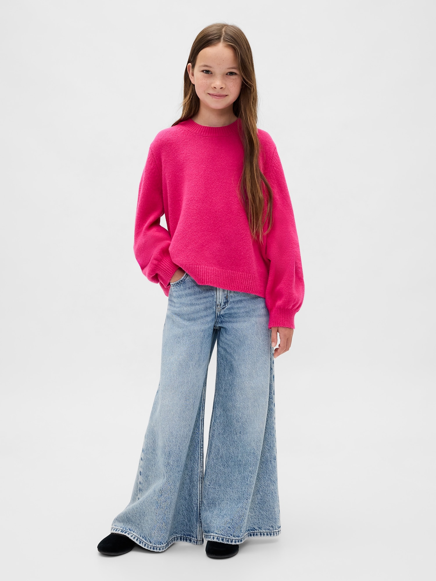 CashSoft カシミヤタッチ クルーネックセーター (キッズ)-3