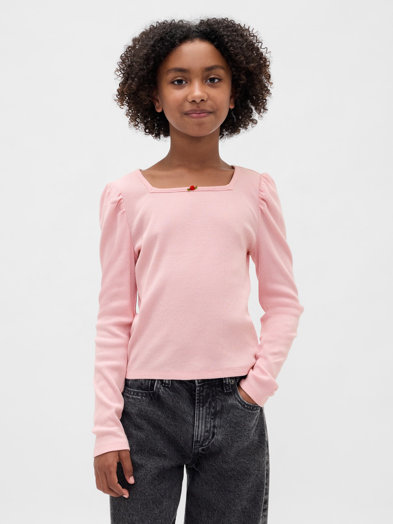 Gap リブ パフスリーブトップス (キッズ) Gap リブ パフスリーブトップス (キッズ)