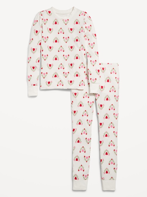 Printed Snug-Fit Graphic Pajama Set for Girls