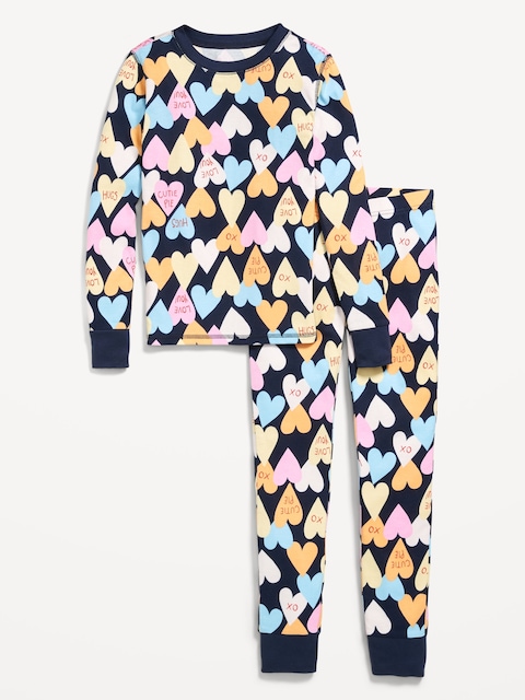 Printed Gender-Neutral Snug-Fit Pajama Set for Kids