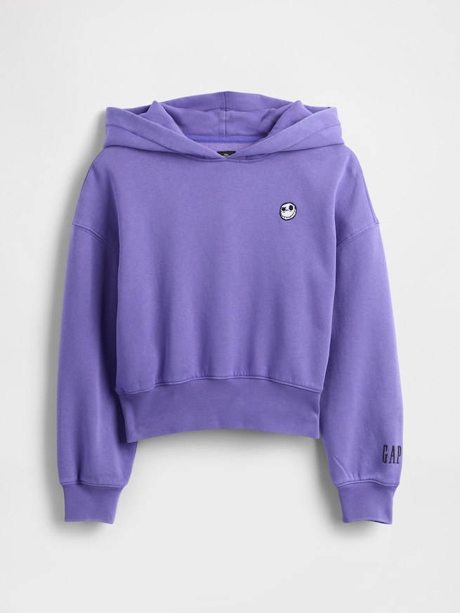 ナイトメアー・ビフォア・クリスマス ヴィンテージソフト クロップドパーカー (キッズ)-4