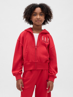 30th アニバーサリー フレンチテリー GAPロゴ ジップアップパーカー (キッズ)