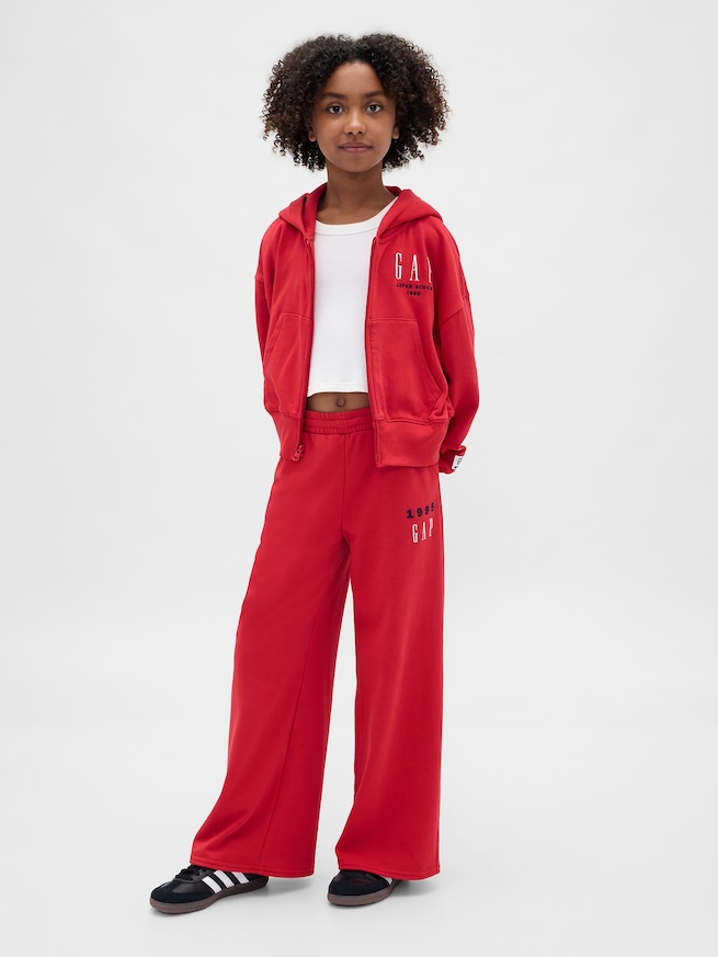 30th アニバーサリー フレンチテリー GAPロゴ ジップアップパーカー (キッズ)-2