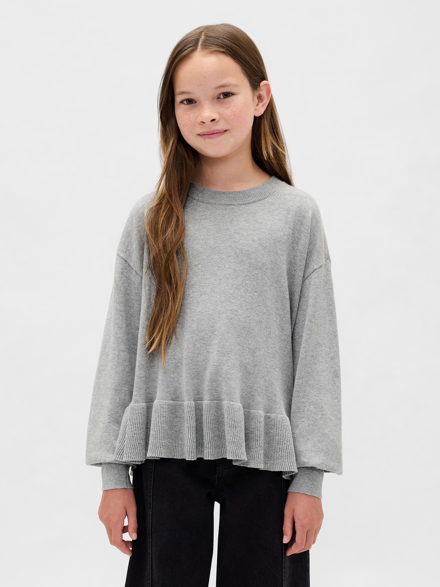 Kids Relaxed Peplum Sweater