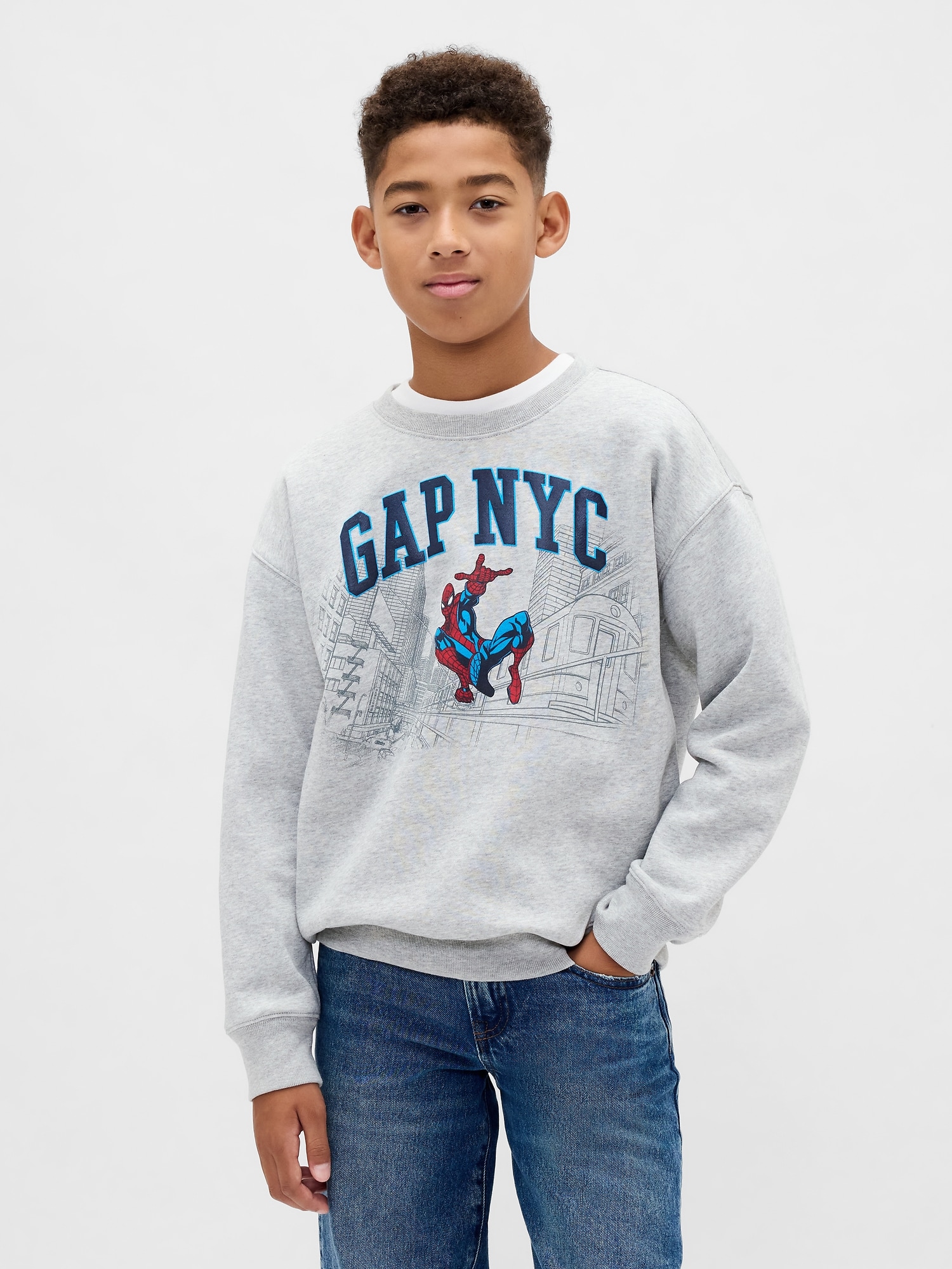 Gap ヴィンテージソフト マーベル グラフィック GAPロゴ スウェットシャツ (キッズ) Gap ヴィンテージソフト マーベル グラフィック GAPロゴ スウェットシャツ (キッズ)
