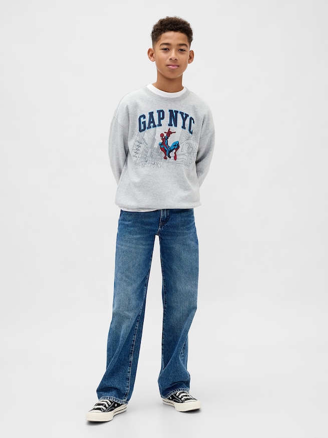 ヴィンテージソフト マーベル グラフィック GAPロゴ スウェットシャツ (キッズ)-3