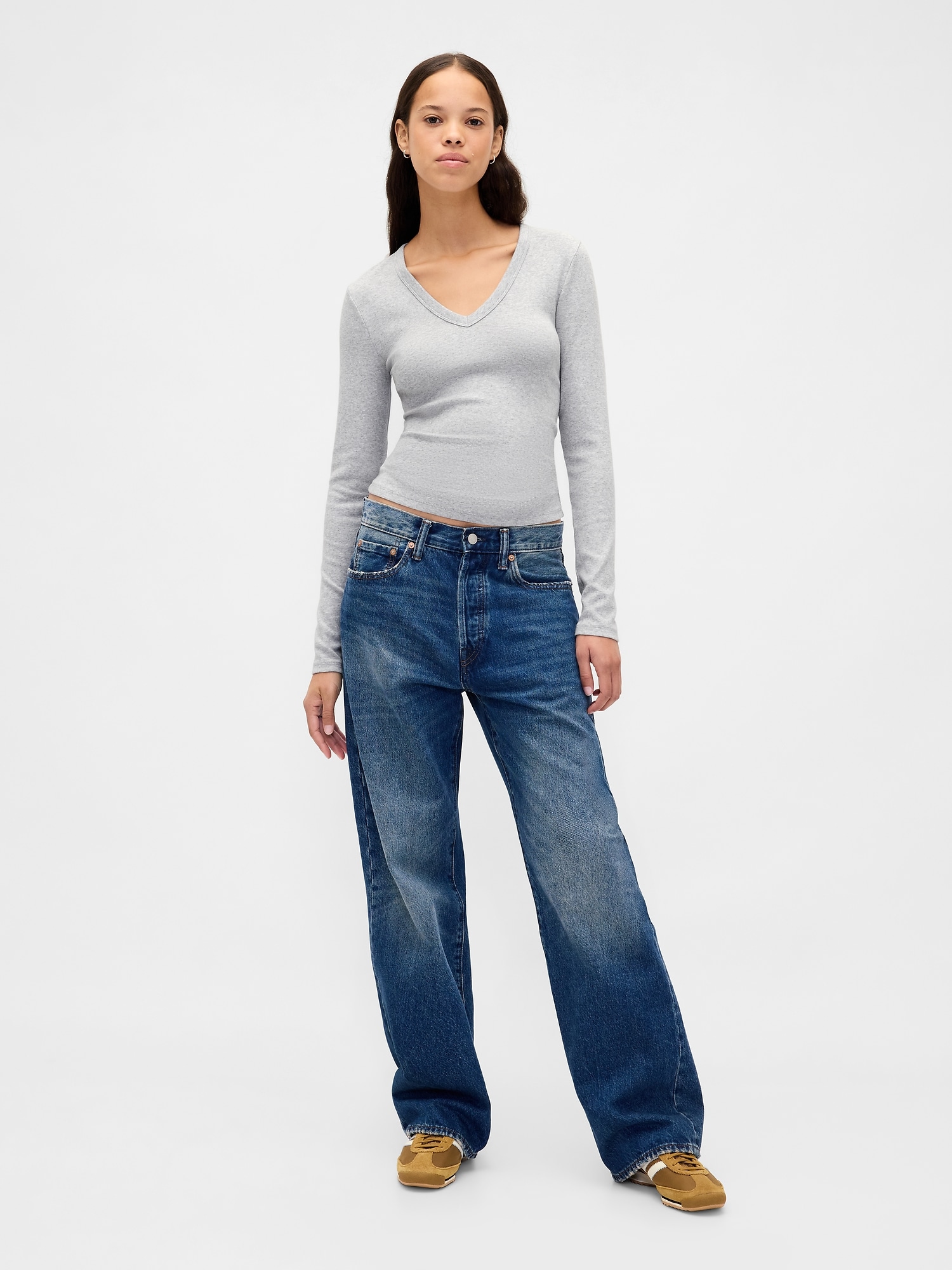 モダン VネックTシャツ-1