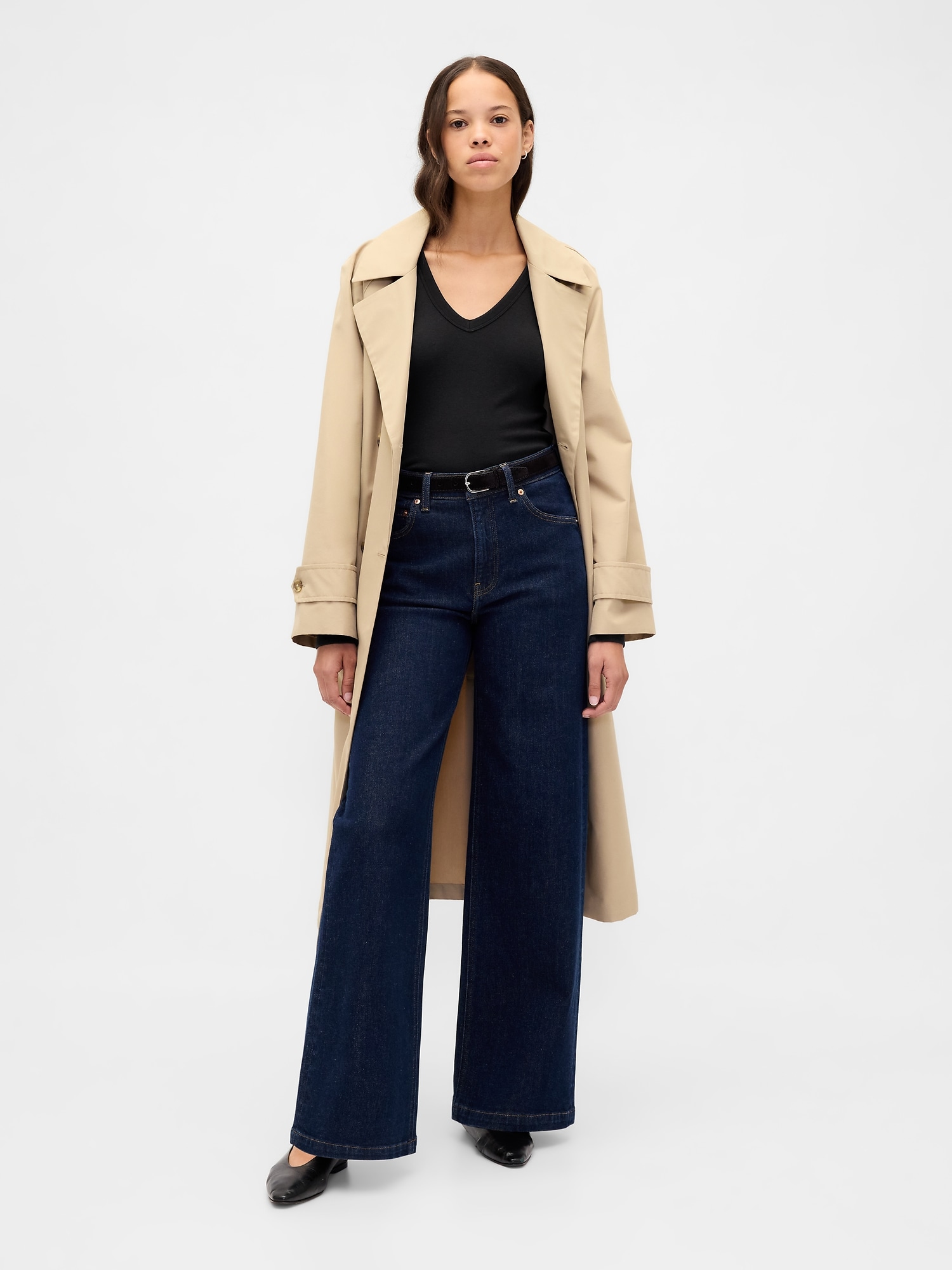 モダン VネックTシャツ-1