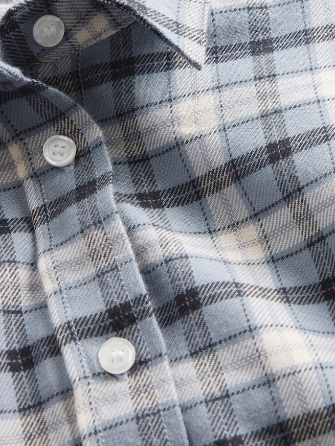 フランネル ストレートヘム クロップドシャツ-3