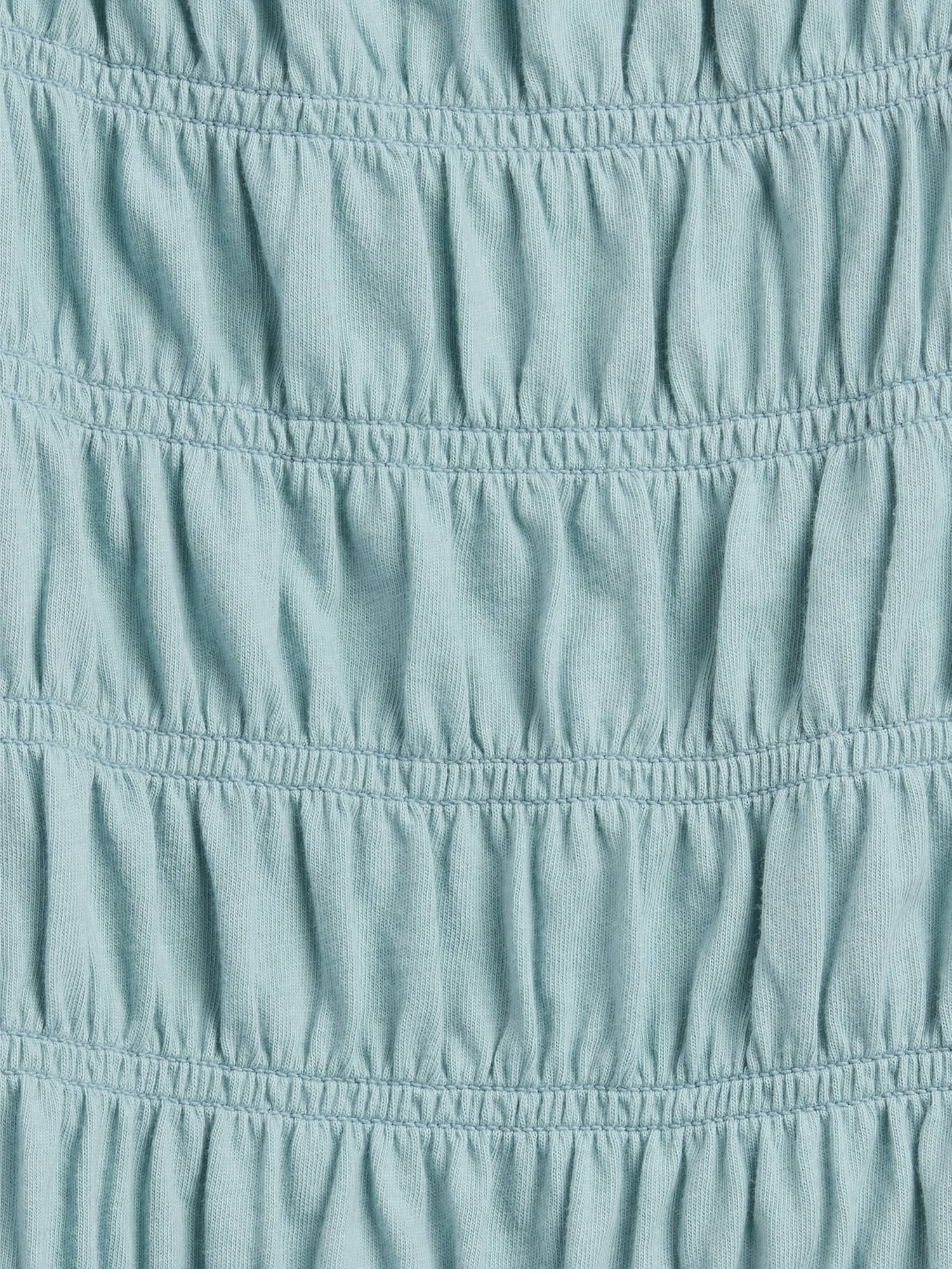 スモッキングギャザー スクエアネック トップス (キッズ)-3