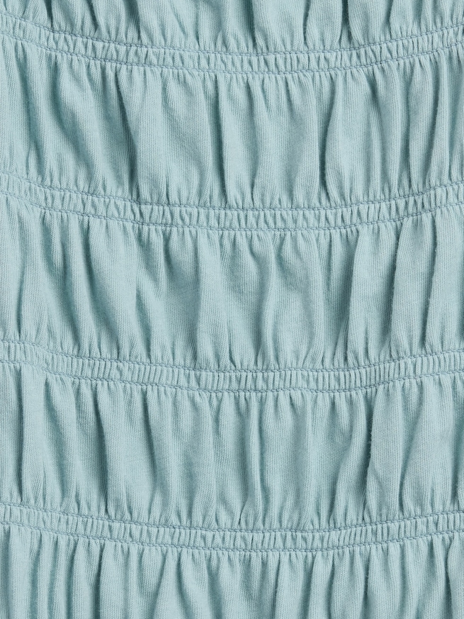 スモッキングギャザー スクエアネック トップス (キッズ)-3