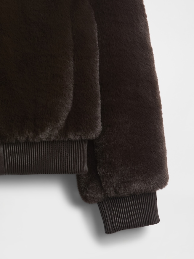 フェイクファー ボンバージャケット-3