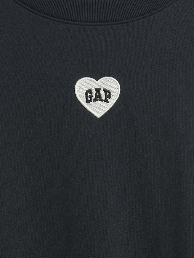 ヴィンテージソフト オーバーサイズ ハート GAPロゴ ウェッジ スウェットシャツ-3