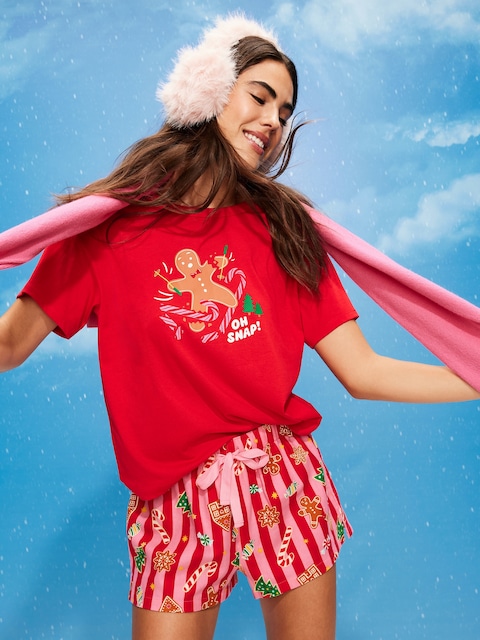 Flannel Boxer Pajama Shorts for Women