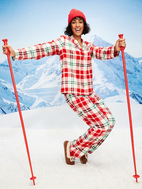 Plaid Flannel Pajama Pant Set for Women