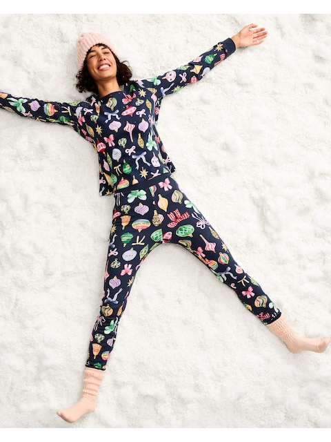 LEGGING DE PYJAMA EN TISSU GAUFRÉ À TAILLE HAUTE POUR FEMME