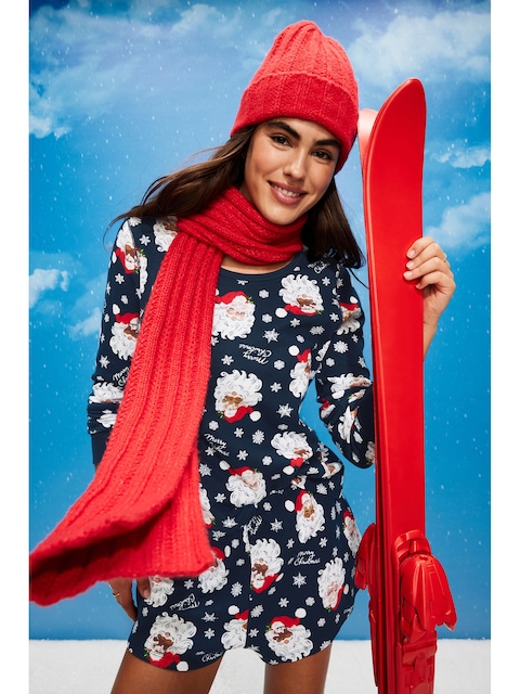 Scoop-Neck Waffle Pajama Top for Women