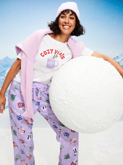 Holiday-Graphic Crew-Neck T-Shirt for Women