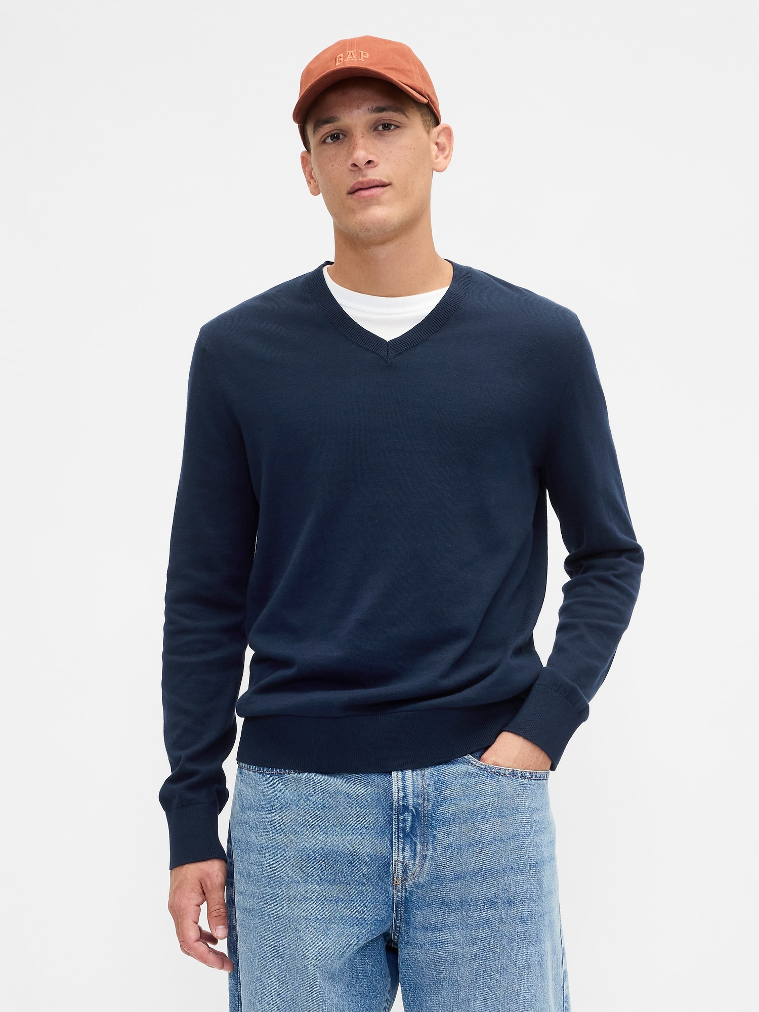 Cotton V-Neck Sweater