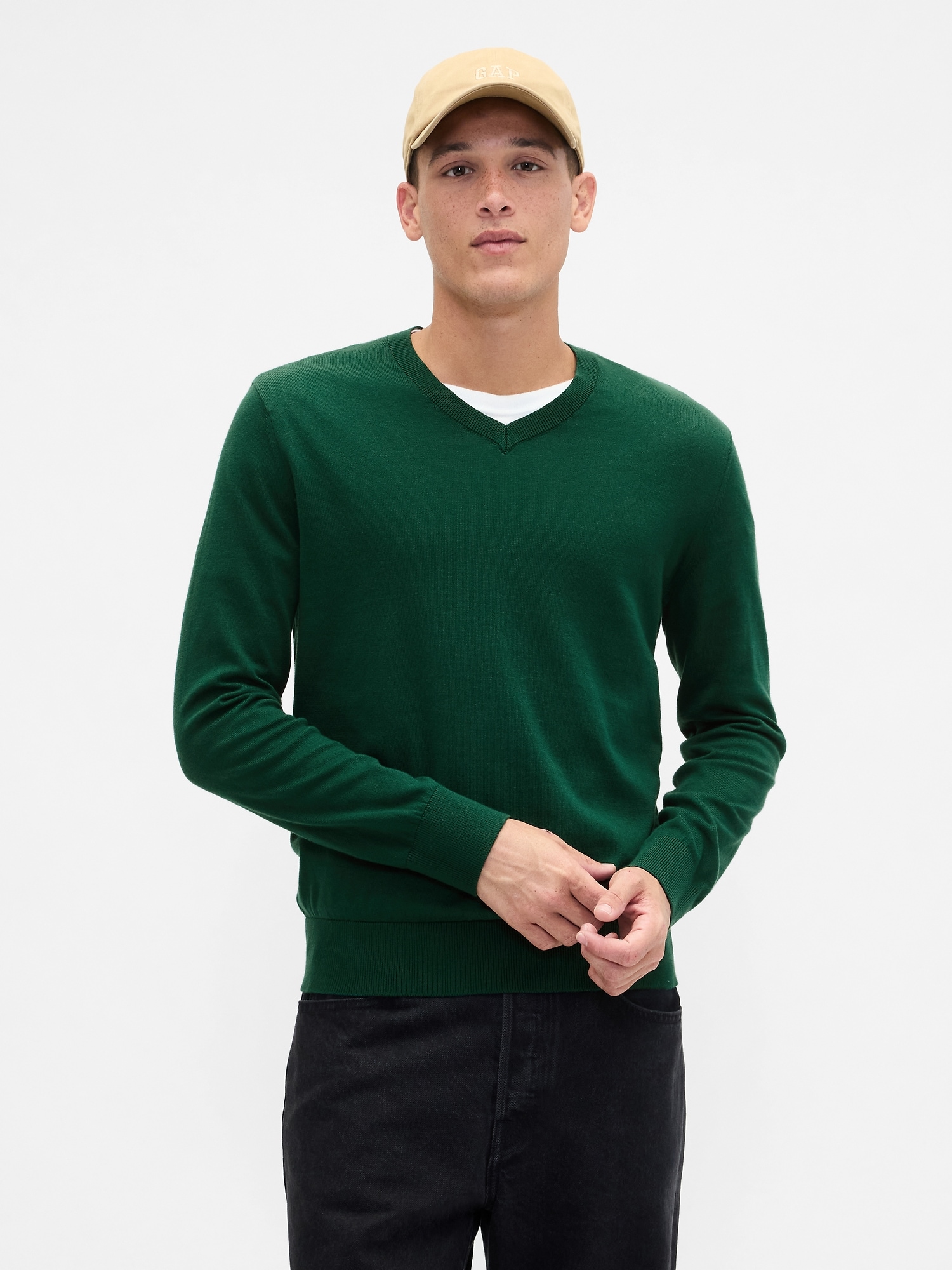 Cotton V-Neck Sweater