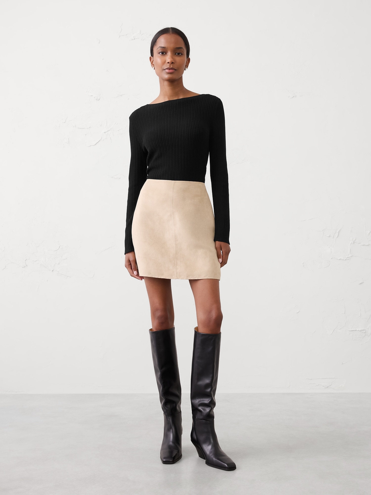 Ribbed Boatneck Sweater