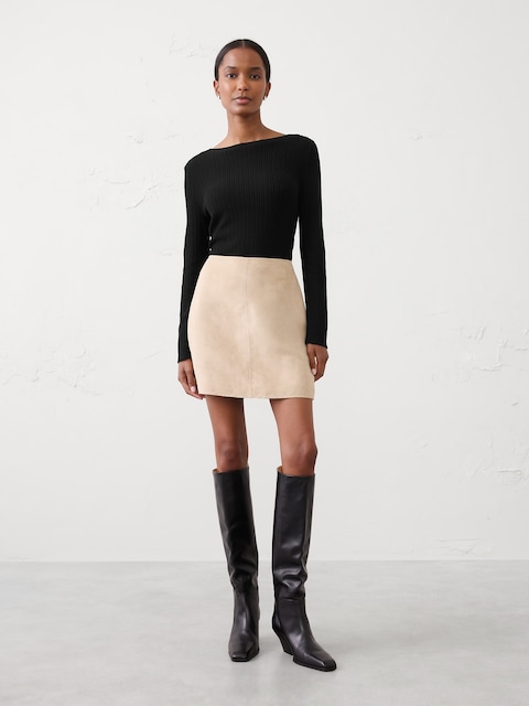 Ribbed Boatneck Sweater