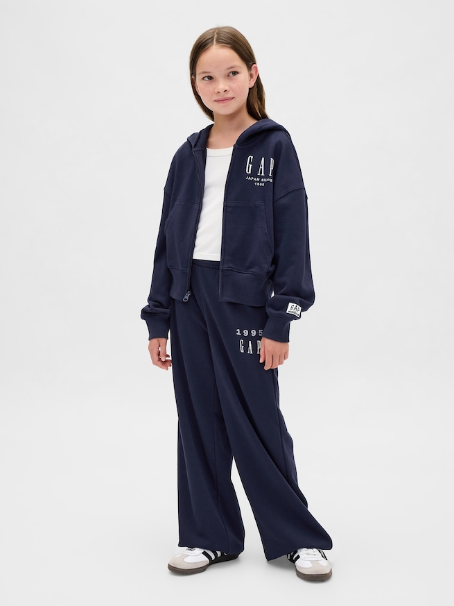 30th アニバーサリー フレンチテリー GAPロゴ ジップアップパーカー (キッズ)-2