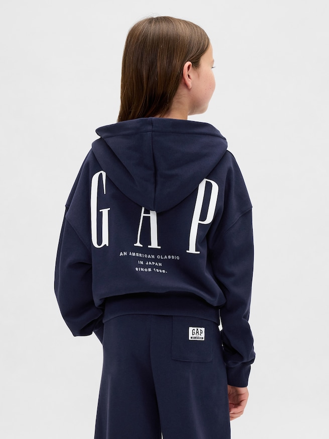 30th アニバーサリー フレンチテリー GAPロゴ ジップアップパーカー (キッズ)-1