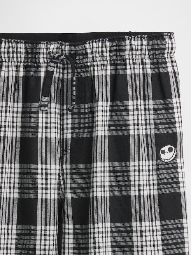 ナイトメアー・ビフォア・クリスマス スカル フランネル パジャマパンツ (キッズ)-4