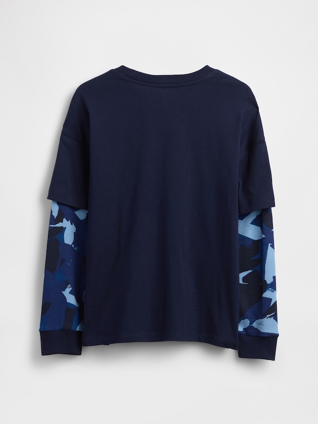 2in1 グラフィックGAPロゴTシャツ (キッズ)-1