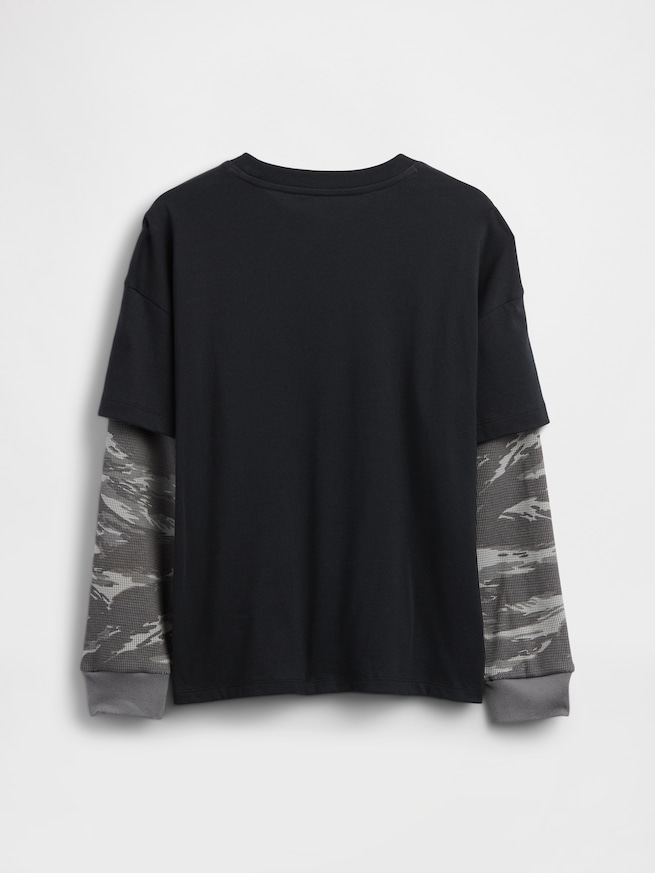 2in1 グラフィックGAPロゴTシャツ (キッズ)-1