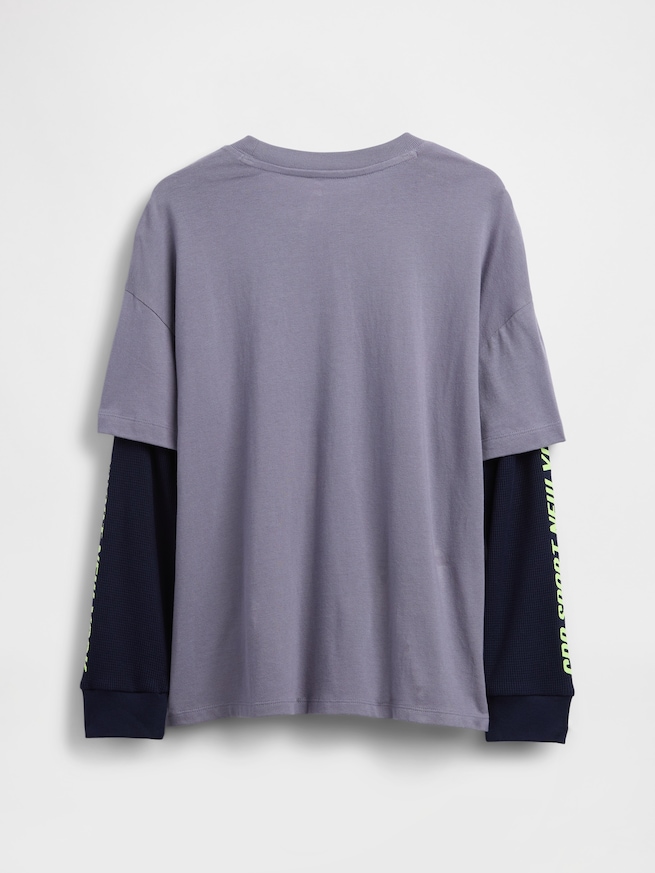 2in1 グラフィックGAPロゴTシャツ (キッズ)-1