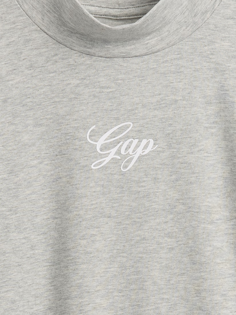 GAPロゴ クロップド モックネックトップス-3