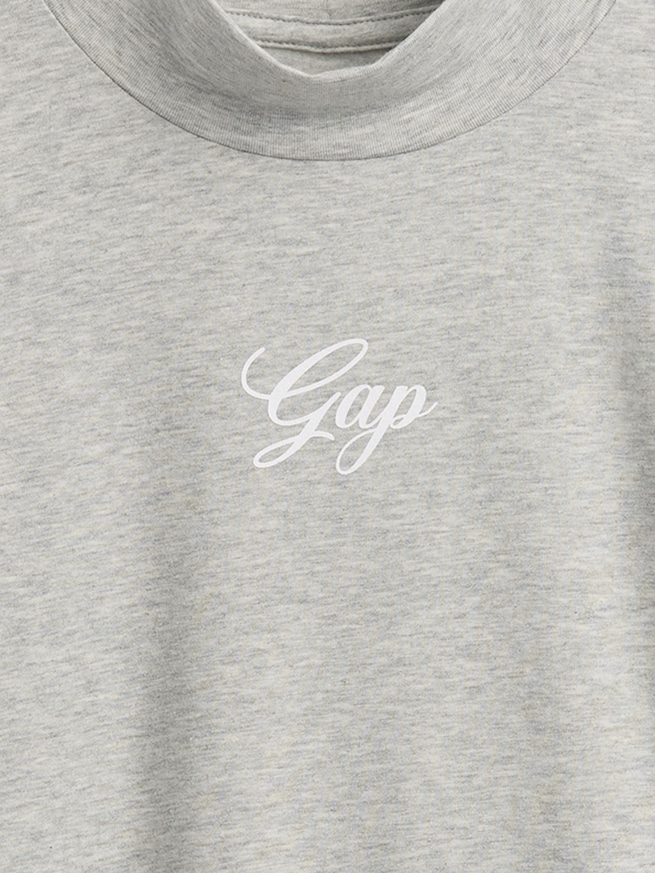 GAPロゴ クロップド モックネックトップス-3