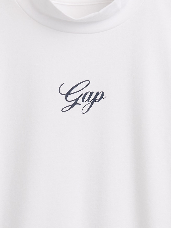 GAPロゴ クロップド モックネックトップス-3