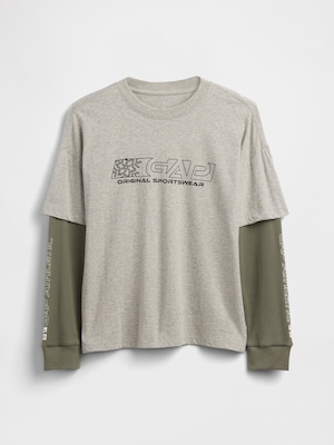 2in1 グラフィックGAPロゴTシャツ (キッズ)