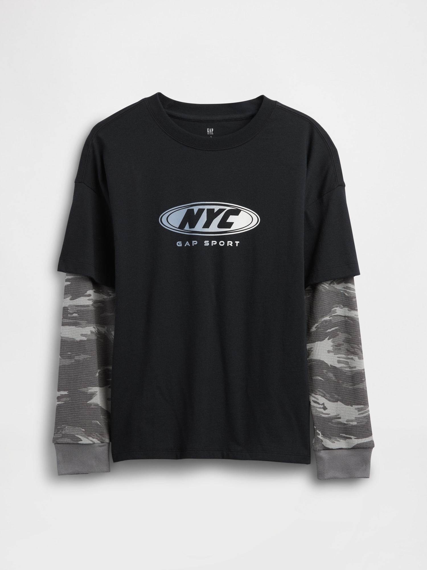 2in1 グラフィックGAPロゴTシャツ (キッズ)-0