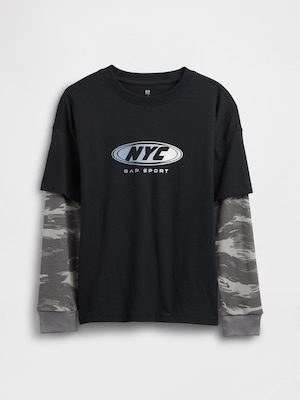 2in1 グラフィックGAPロゴTシャツ (キッズ)