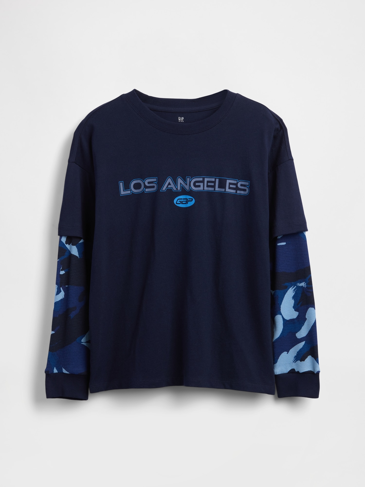 2in1 グラフィックGAPロゴTシャツ (キッズ)-0