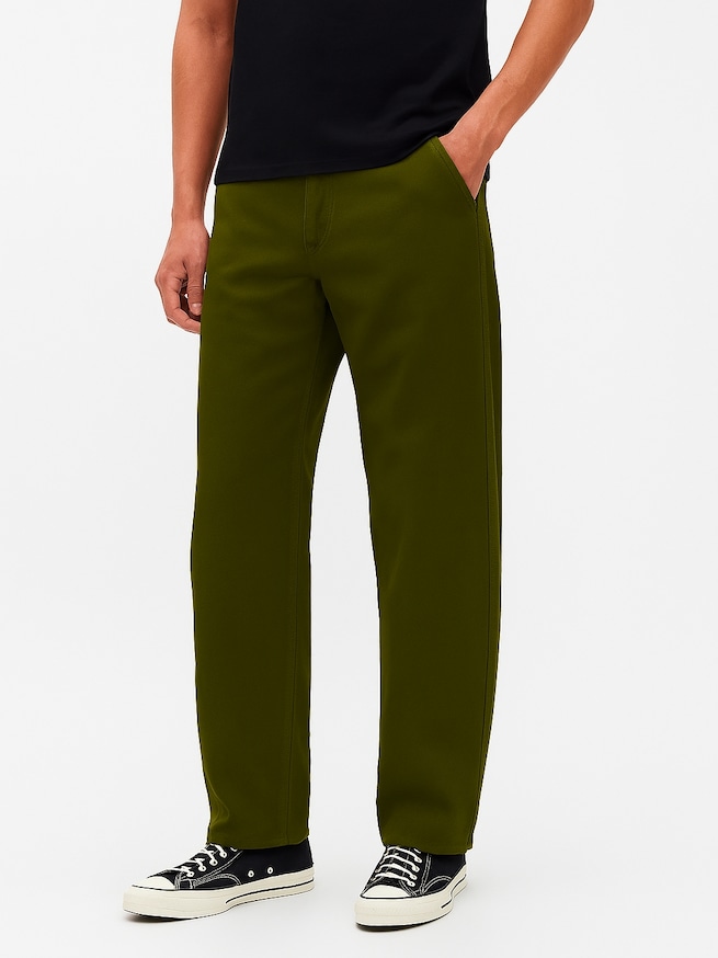 キャンバス バレル カーキパンツ-0