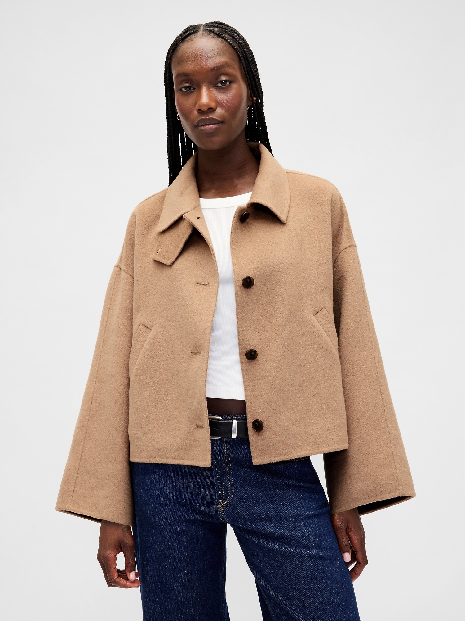 Gap ウール混 スウィングジャケット Gap ウール混 スウィングジャケット