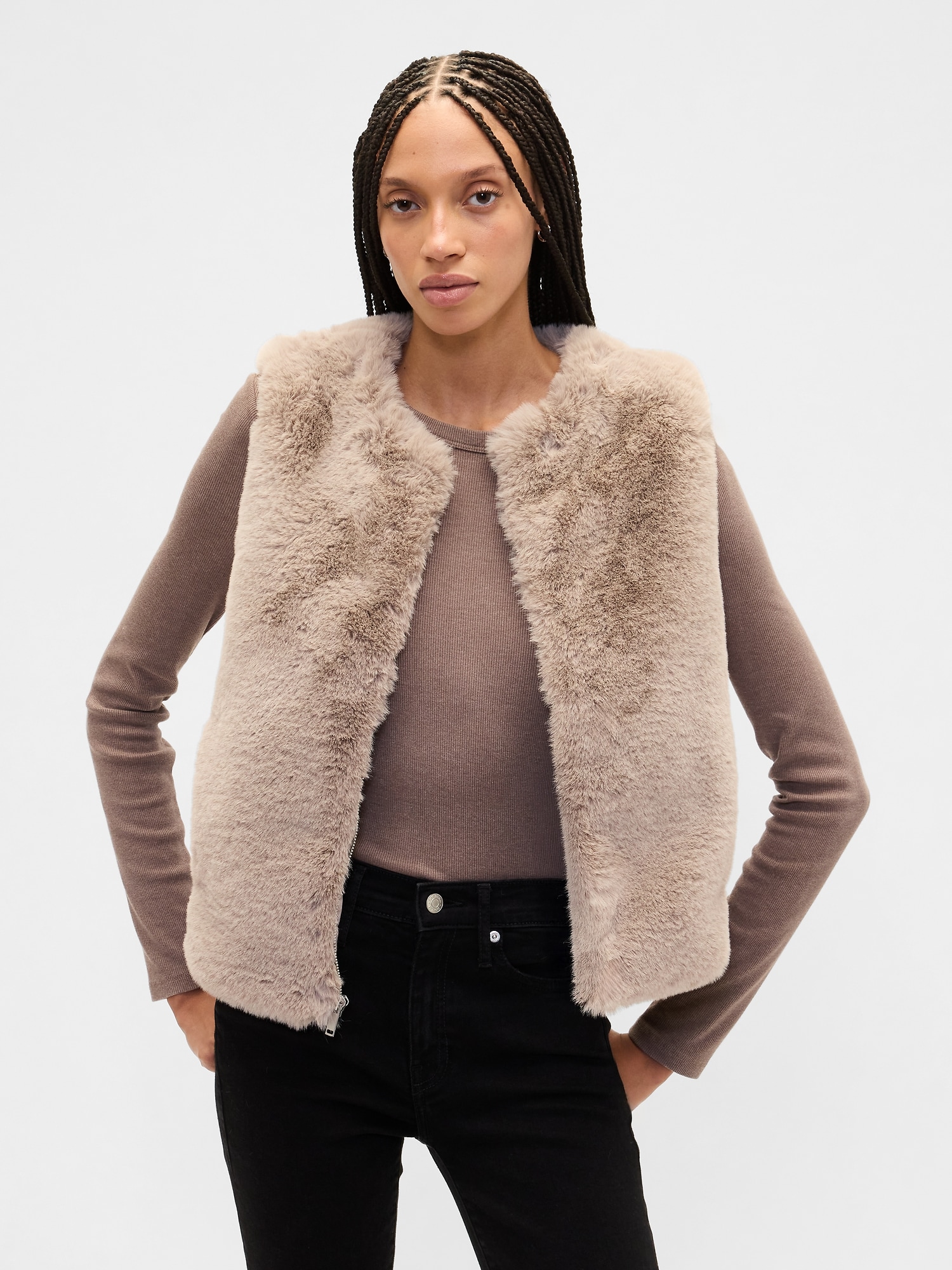 100% Recycled Faux-Fur Vest