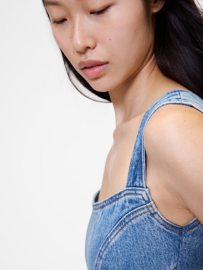 GapStudio シーム デニム ミディドレス-3