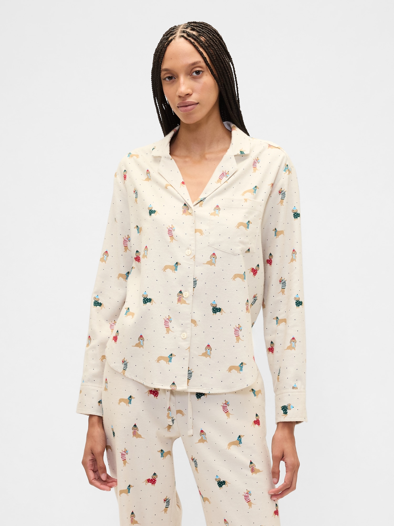 Relaxed Flannel Sleep Shirt